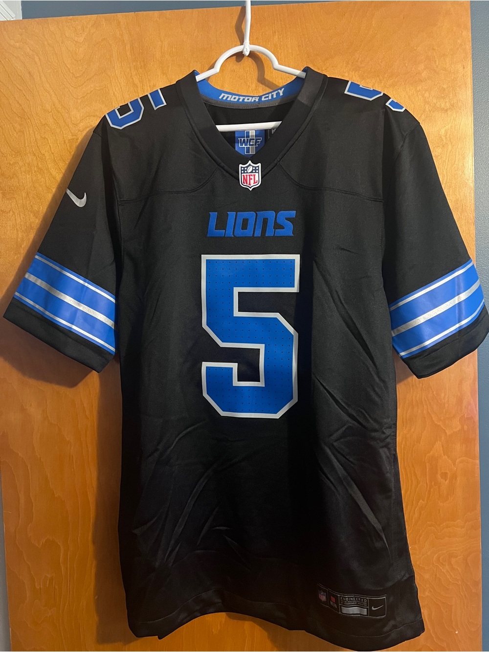 Detroit Lions Men’s M Black & Blue Montgomery Jersey - Nike NWT